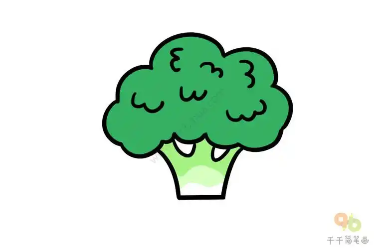 胖胖的西兰花简笔画