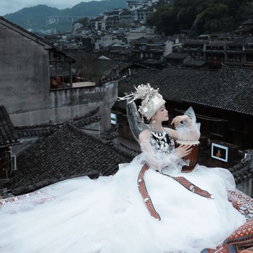 妹子旅拍民族婚纱民族湘西贵州苗族侗族女服民族风个人写真服【15天内