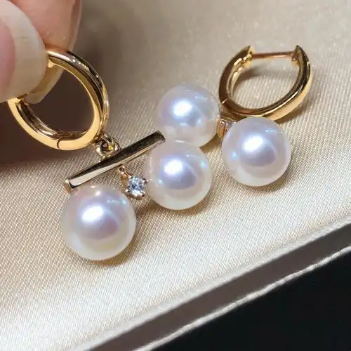 独家设计款akoya珍珠耳环