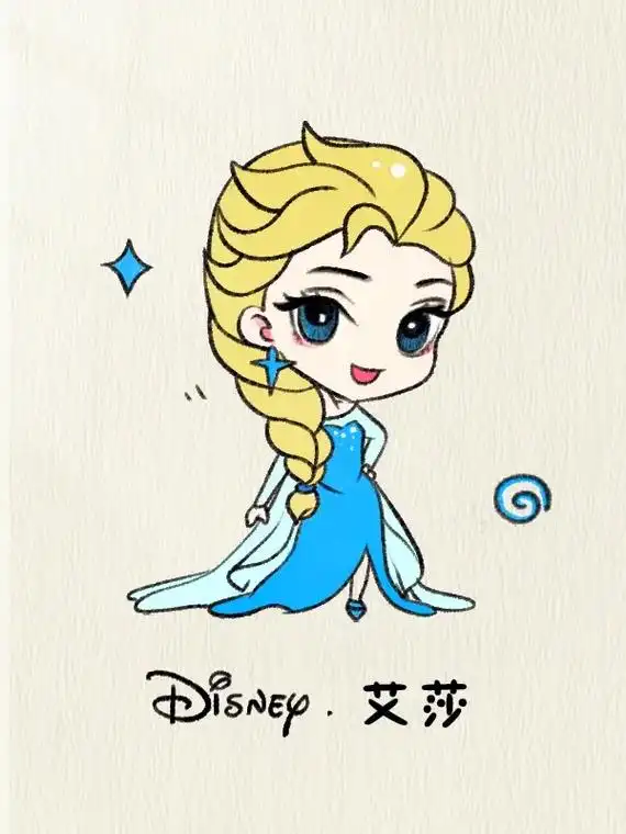 艾莎公主简笔画教程~#画画 #简笔画 #一起学画画 #艾莎公 - 抖音