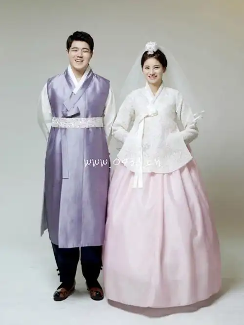 韩服韩国原装进口面料新娘新郎婚礼情侣hq02007婚纱