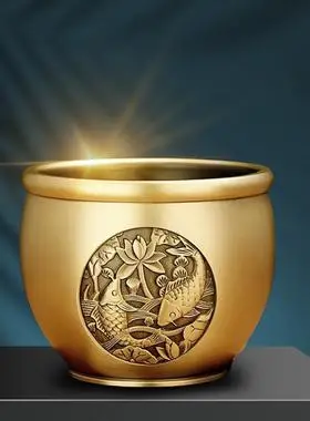 纯铜小招财缸零钱米缸百福聚宝盆