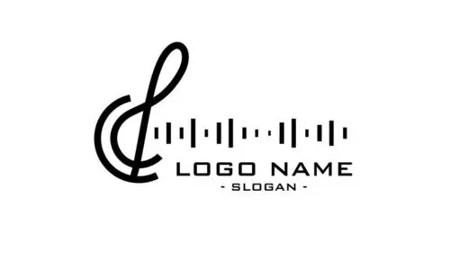 矢量心形音乐标志设计