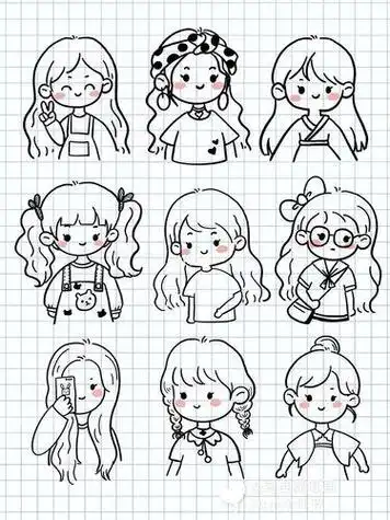 q版人物简笔画女生简单
