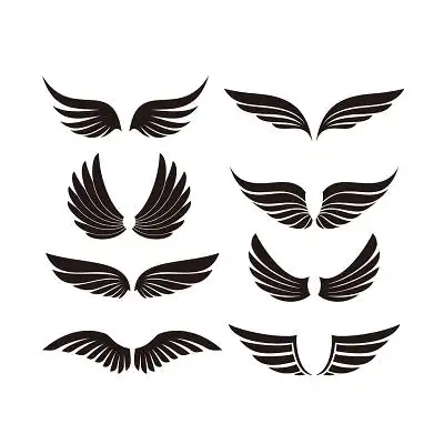 黑色翅膀元素翅膀标志png素材