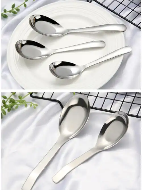 家居用品加厚平底 soup 桌不锈钢金属勺子