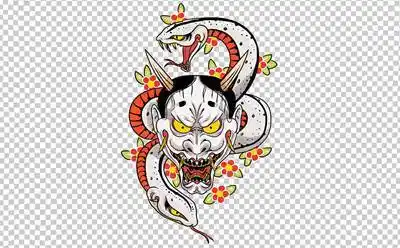 49张正脸般若纹身手稿图片