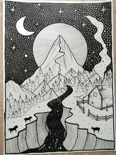 线条流畅的《日月同辉》