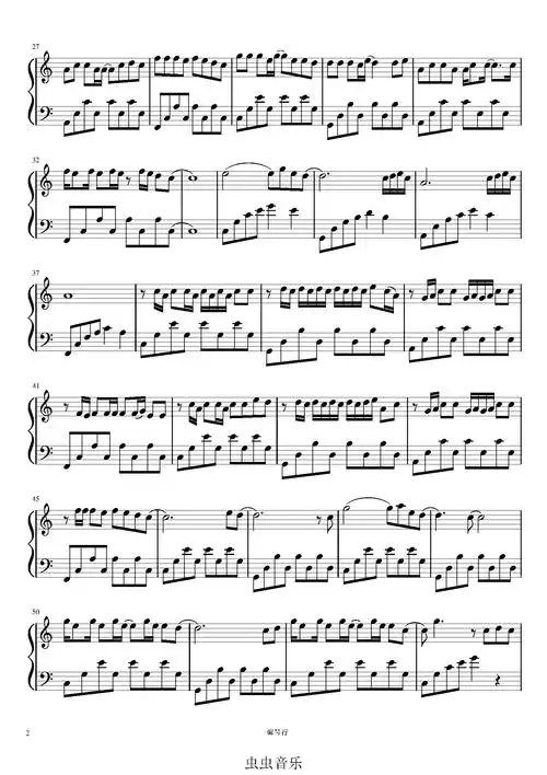少年-梦然 完整c调独奏钢琴谱-c调-虫虫乐谱