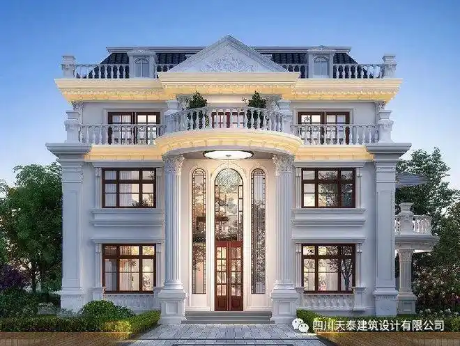 四川安岳三层欧式豪华别墅定制设计农村自建欧式别墅建房施工