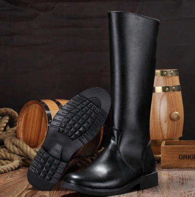 男女款高筒马靴骑士马术表演阅兵护旗靴仪仗队升旗手长筒军靴子