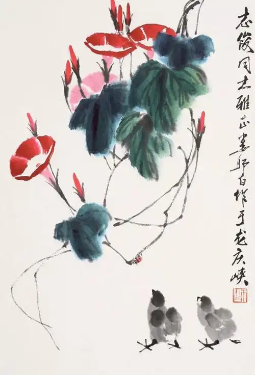 娄师白笔下的牵牛花