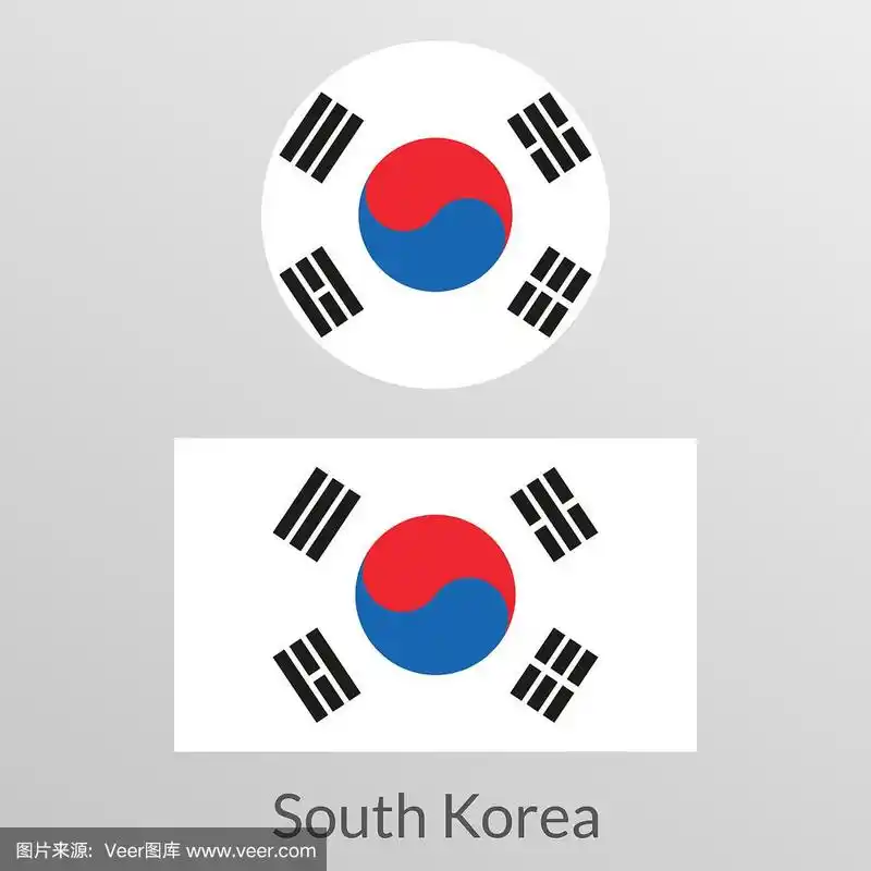 韩国国家的象征.矢量插图.