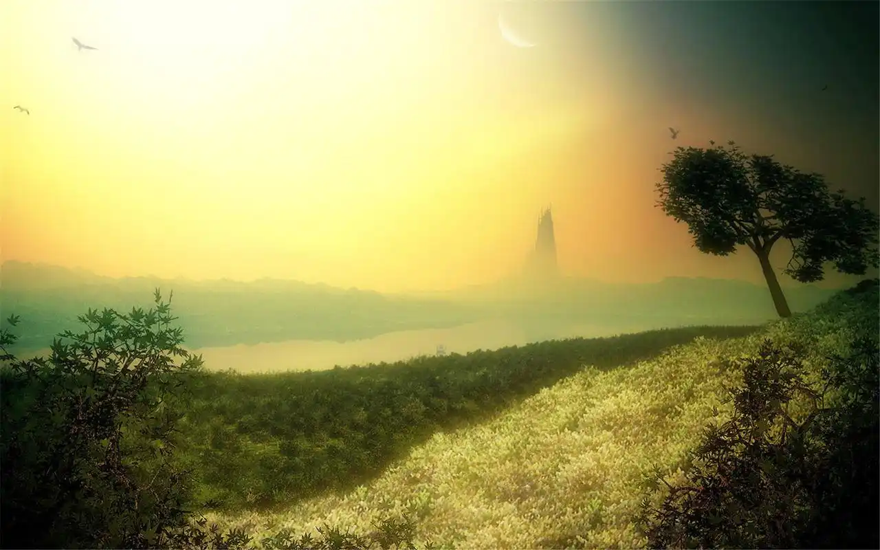 月球星空背景创意摄影唯美高清桌面壁纸图片 (二)