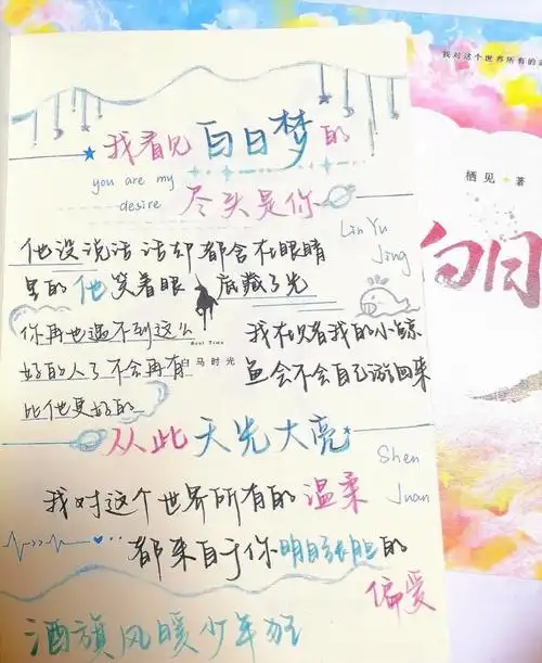 白日梦我手写扉页