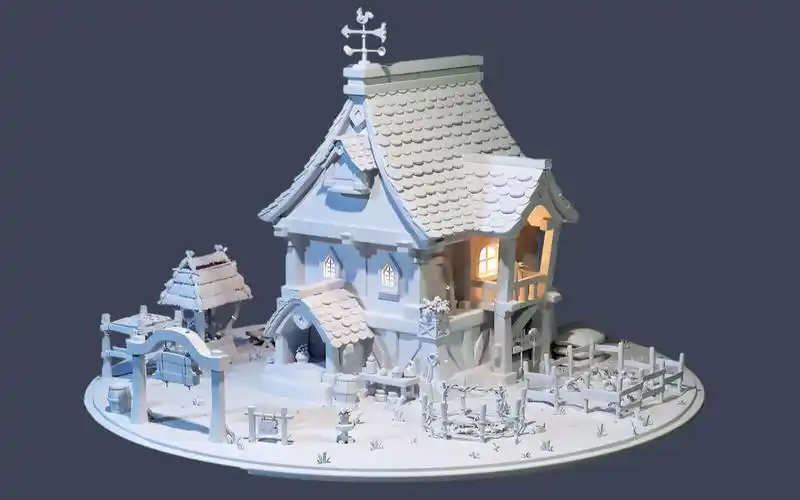 3dmax建模,卡通小木屋模型搭建,从建模思路技巧讲解