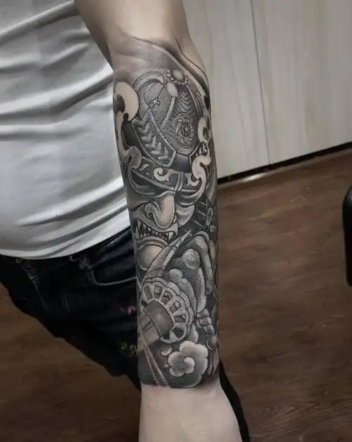 武士纹身纹身图片_手臂包小臂纹身图案