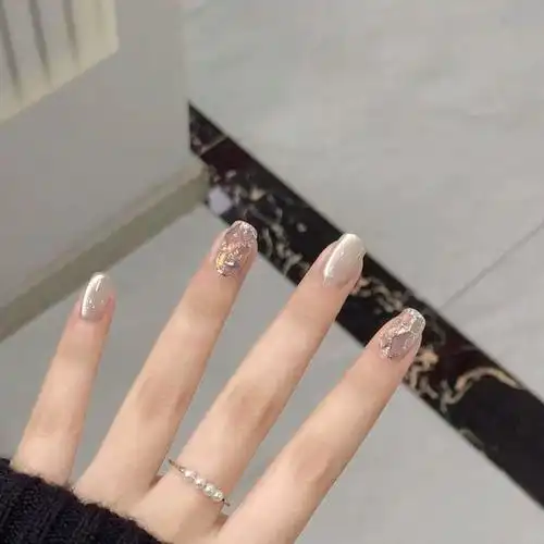 手工穿戴甲美拉德秋冬闪钻猫眼高级感美甲贴片小红书同款指甲显白