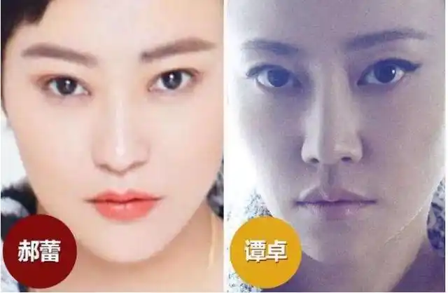 郝蕾和谭卓长的好像一个人 她和周海媚也很像对比照