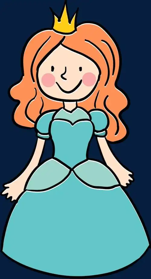 彩绘童话人物元素矢量图