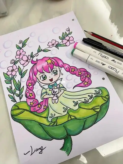 感受带点野性的春天  少女漫画工具:	国产马克笔	(用最便宜的笔,画最