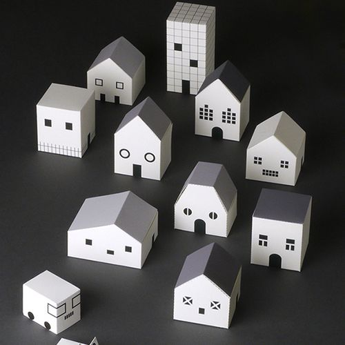 卡通小房子房屋建筑3d立体纸模型diy手工制作儿童益智折纸玩具