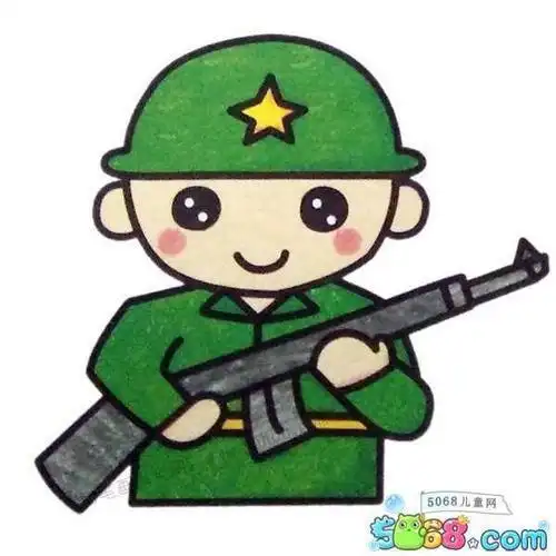 军装人物图简笔画