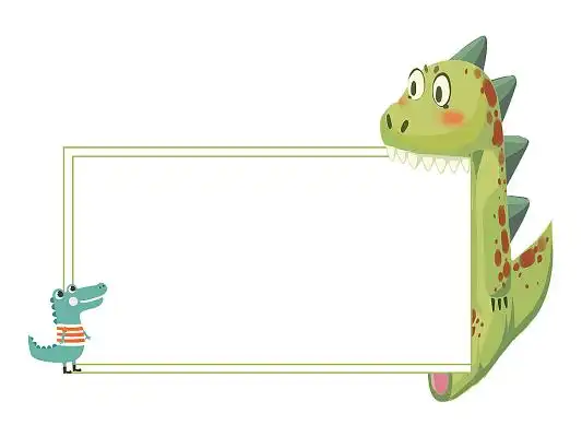 卡通动物边框鳄鱼边框png素材