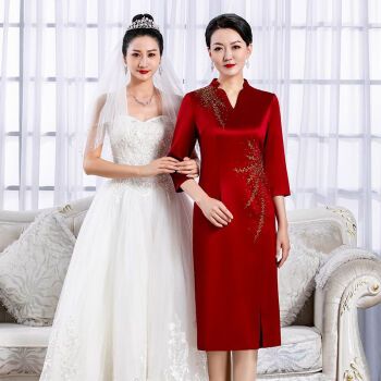 予坤婚礼父母服装高端嫁女儿妈妈礼服年轻喜婆婆婚宴装高贵洋气大码酒