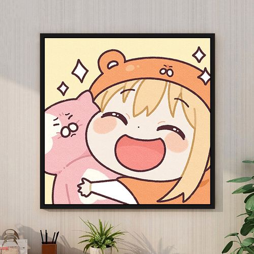 可爱卡通表情包 小埋diy数字油画手绘涂鸦创意闺蜜礼物填色装饰画