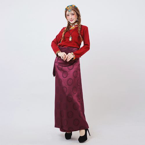 装女半身藏式假藏藏族服装新款一片片式裹裙民族服装