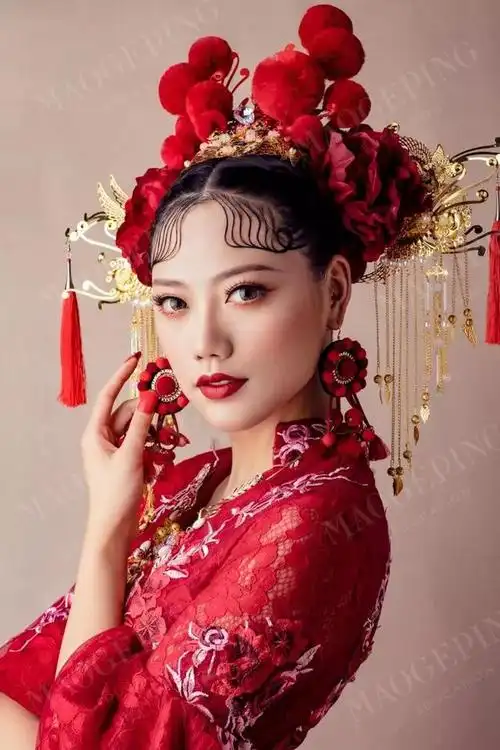 最美不过这一组惊艳的中式新娘造型!(附中式新娘造型技巧)