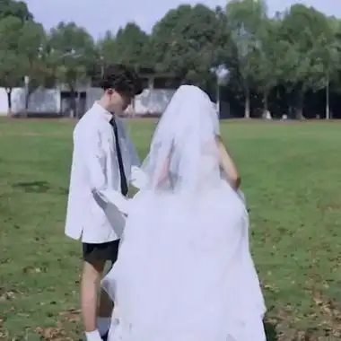 2020最新婚纱情头 高清唯美的2020情人节婚纱情侣头像双人图片