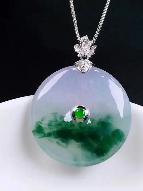 平安扣翡翠图片大全(欣赏一下翡翠吊坠平安扣) - 玩玉石网