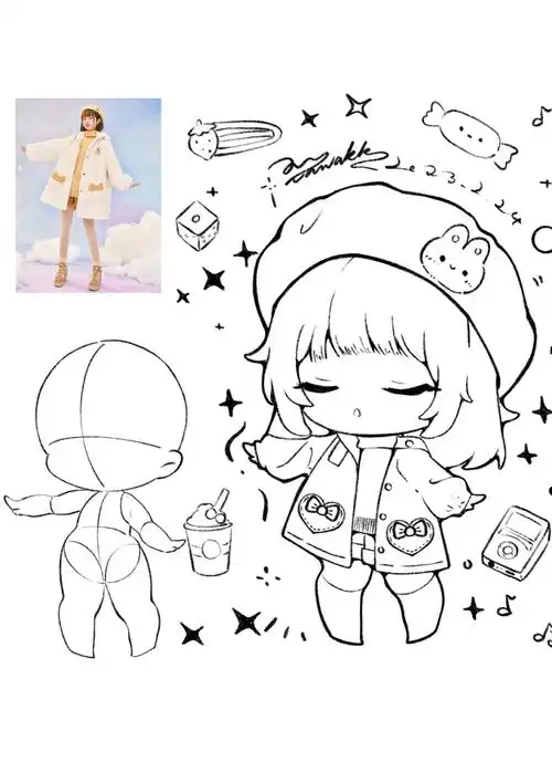 q版速写丨照片转q版丨绘画教程丨25头身