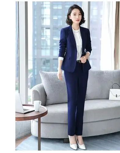 职业装套装女2018春季新款时尚西装白领正装工作服名媛气质三件套