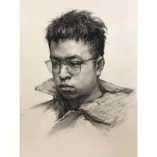 8.24男青年头像#素描头像男青年  #美术生集训  #画画  #艺考 #素描