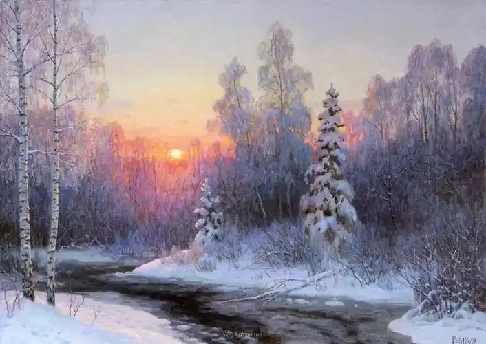 雪景油画俄罗斯画家remsaifulmulukov