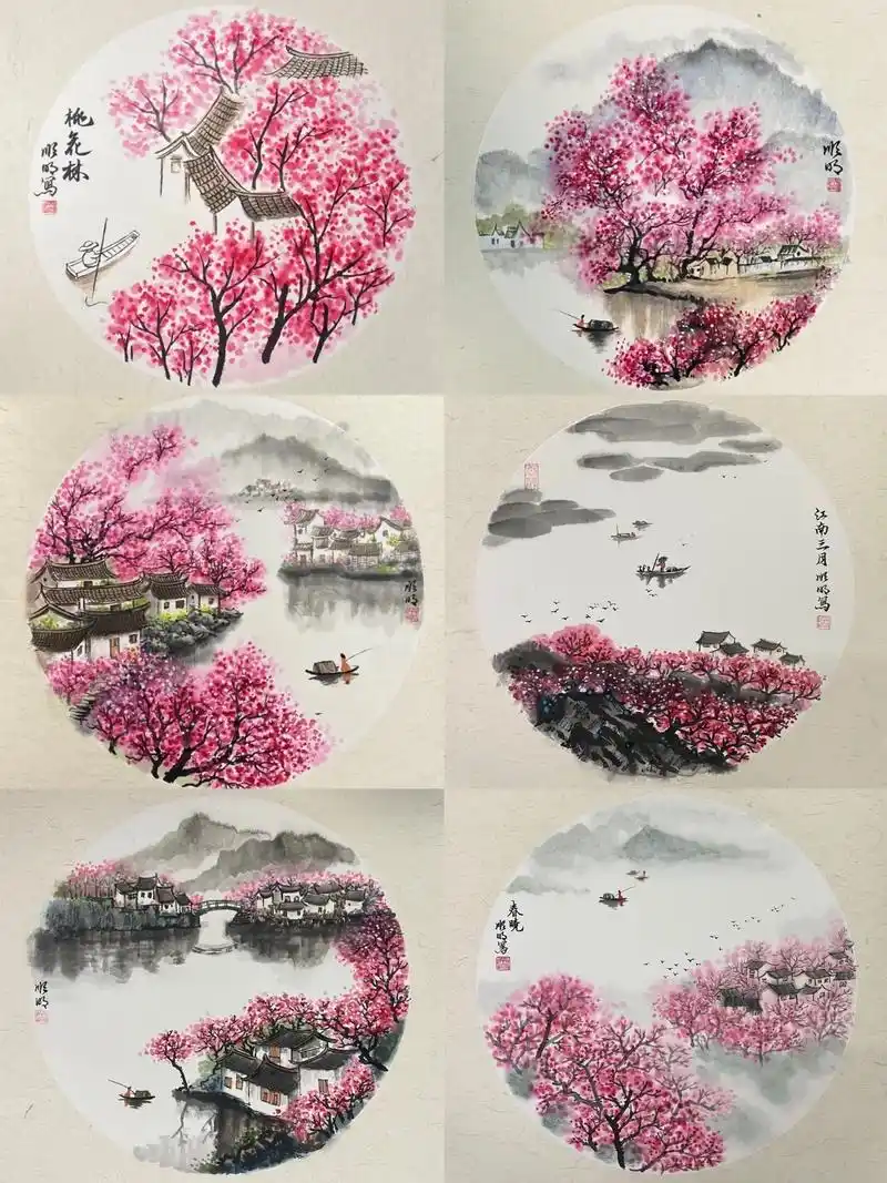 写意国画——桃花林 #零基础学画画 #写意花鸟 #国画也抖音 - 抖音