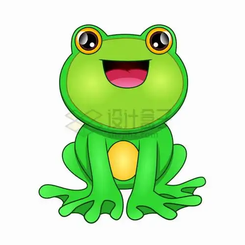 微笑的可爱绿色卡通青蛙png图片免抠矢量素材