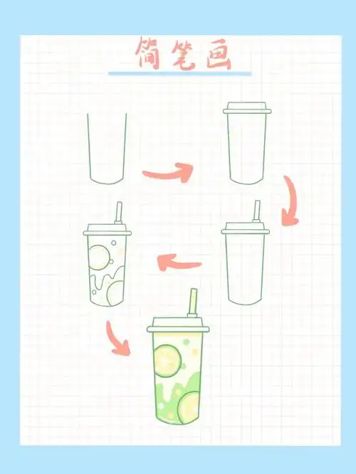 奶茶简笔画