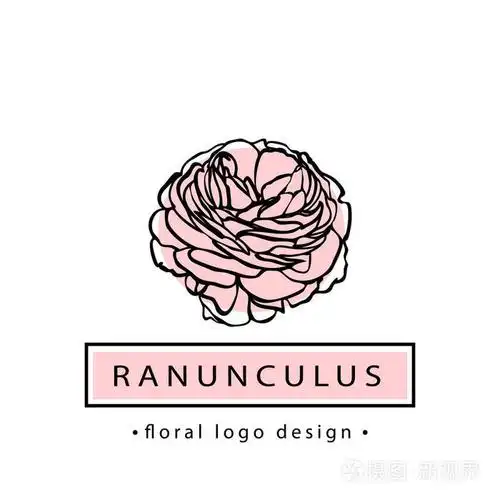 花标志图精品花毛茛标识设计购物业务