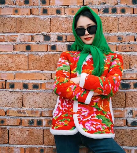 杨喻东北大花布衣服东北大花棉袄女冬季新款碎花棉袄国风花衣服女村姑