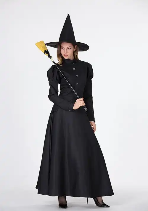 绿野仙踪万圣节服 舞台表演成人cosplay黑色女巫巫婆扮演亲子服装