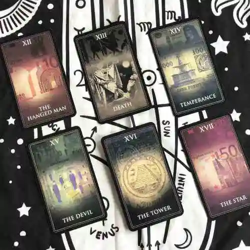 包邮moneytarot金钱塔罗货币钞票主题英文卡纸桌游卡牌