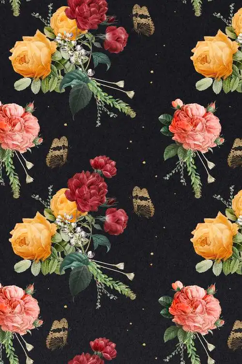 复古彩色玫瑰图案背景