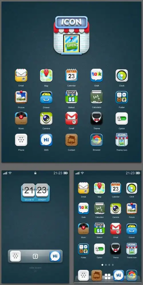 360手机桌面主题设计iconshop