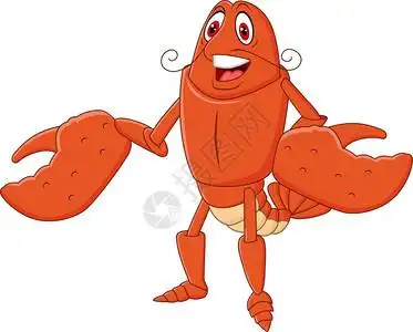 龙虾 卡通插画