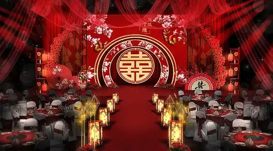红色中式婚礼效果图