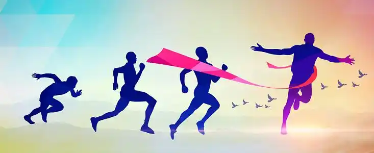 卡通运动剪影奔跑背景banner